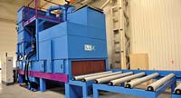 SciTeeX Germany - Schleuderrad Rollenbahn Strahlanlage RS 2500