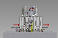 SciTeeX - Rollenbahn Strahlanlage vertikal, Schnitt